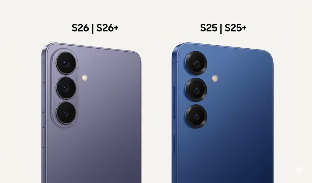 Module photo Samsung Galaxy S26 comparé au Galaxy S25